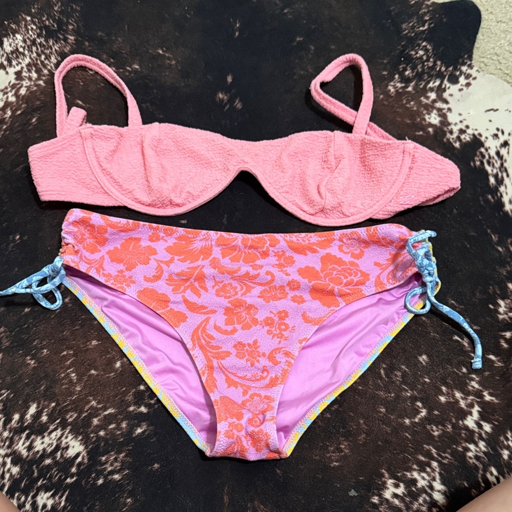 Roxy Pink and Purple Floral Bikini
